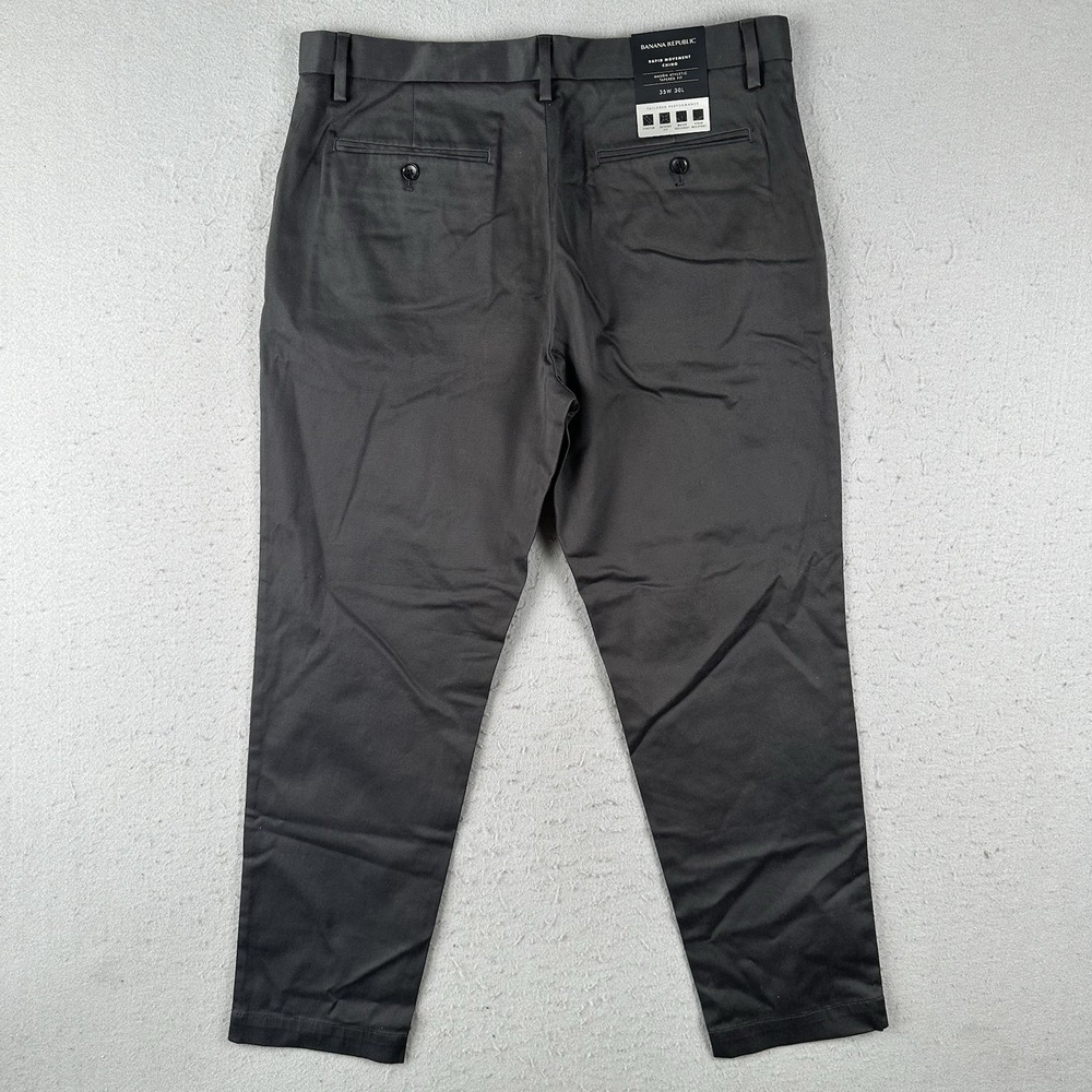 Banana Republic Mason Athletic Tapered Fit Rapid Movement Pants 35x30 Dark Gray - Picture 15 of 16